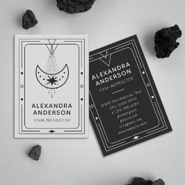 Tarjeta De Visita Instructor de Yoga Geométrico Celestial Crescent M