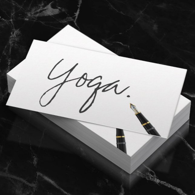 Tarjeta De Visita Instructor de yoga guión manuscrito elegante (Subido por el creador)