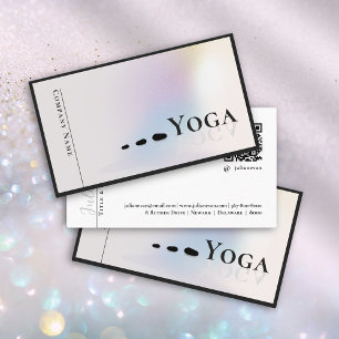 Tarjeta De Visita Instructor de Yoga limpio moderno Holográfico Plat