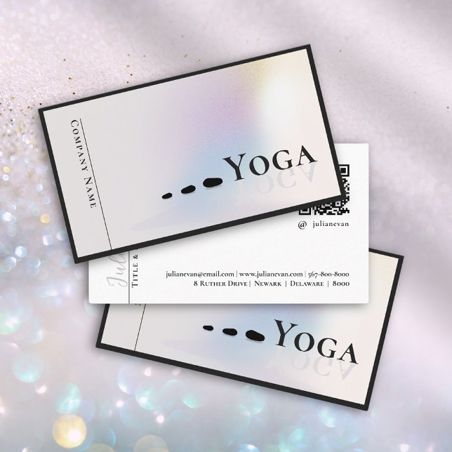 Tarjeta De Visita Instructor de Yoga limpio moderno Holográfico Plat (Subido por el creador)