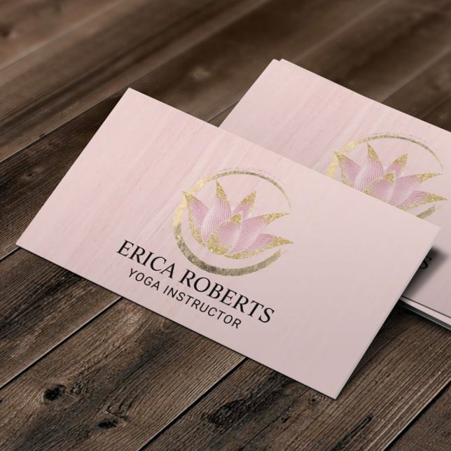 Tarjeta De Visita Instructor de Yoga Lotus Flor Gold Reiki Zen Circl (Subido por el creador)