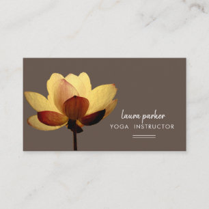 Tarjeta De Visita Instructor de yoga Lotus Gold Meditation Zen Vinta