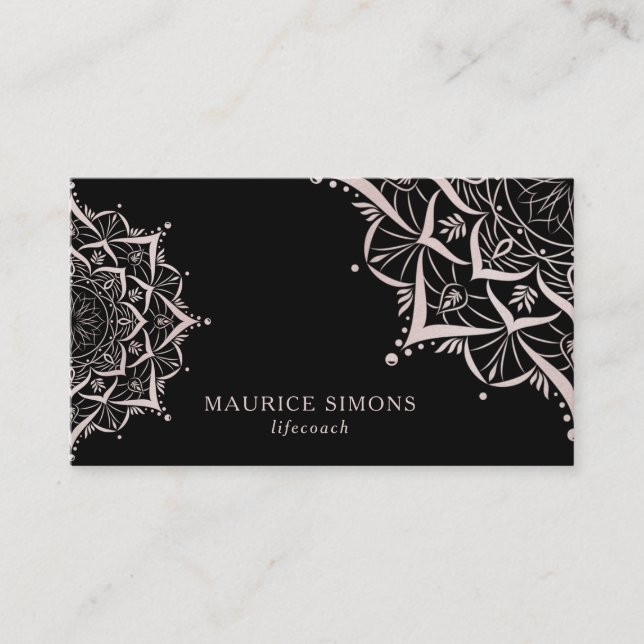 Tarjeta De Visita Instructor de yoga Mandala entrenador de la vida d (Anverso)