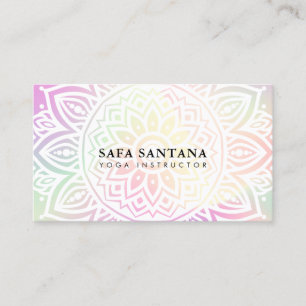Tarjeta De Visita Instructor de Yoga Mandala Holográfico