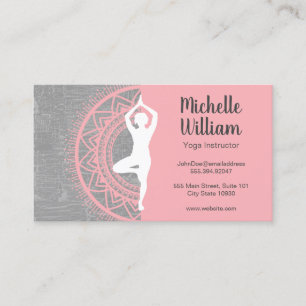 Tarjeta De Visita Instructor de yoga   Mediación   Patrón Mandala