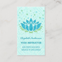 Tarjeta De Visita Instructor de yoga| Medición Zen Blue Lotus Flower