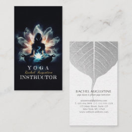 Tarjeta De Visita Instructor de Yoga Meditación Pose GlowMist Lotus