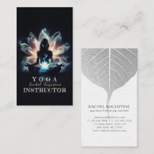 Tarjeta De Visita Instructor de Yoga Meditación Pose GlowMist Lotus