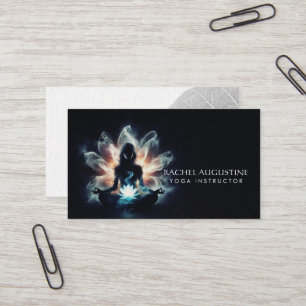 Tarjeta De Visita Instructor de Yoga Meditación Pose Loto de Niebla 