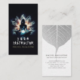 Tarjeta De Visita Instructor de Yoga Meditación Pose Loto Niebla Bri