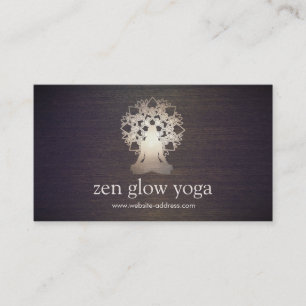 Tarjeta De Visita Instructor de Yoga Meditación Pose Lotus Mandala M