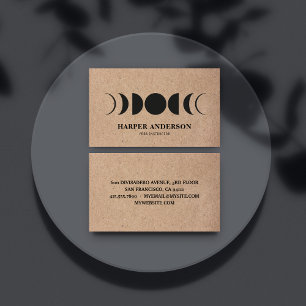 Tarjeta De Visita Instructor de yoga moderno Full Moon Profesional 