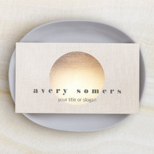 Tarjeta De Visita Instructor de Yoga moderno Zen Gold Circle