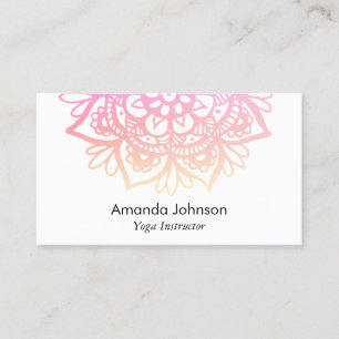 Tarjeta De Visita Instructor de yoga Pastel Mandala