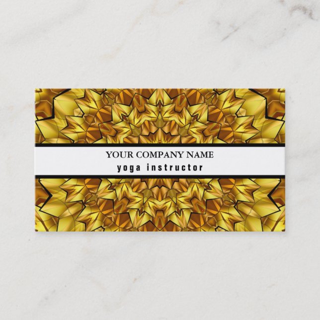 TARJETA DE VISITA INSTRUCTOR DE YOGA PERSONALIZADO DE MANDALA LOGO (Anverso)