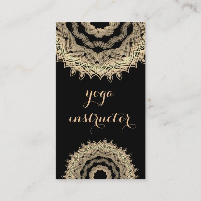 TARJETA DE VISITA INSTRUCTOR DE YOGA PERSONALIZADO DE MANDALA LOGO (Anverso)