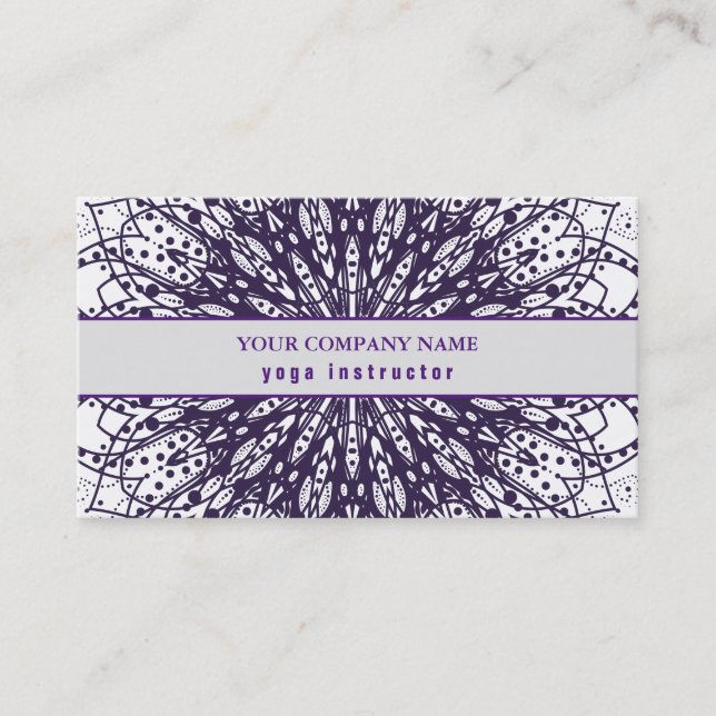 TARJETA DE VISITA INSTRUCTOR DE YOGA PERSONALIZADO DE MANDALA LOGO (Anverso)