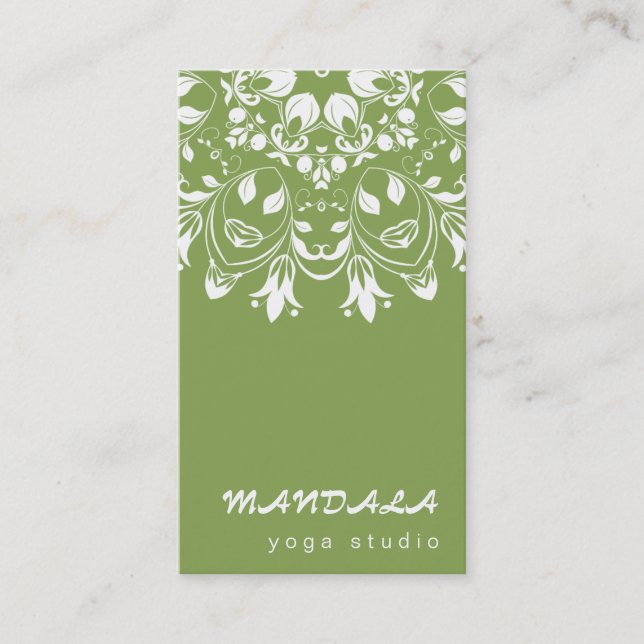 TARJETA DE VISITA INSTRUCTOR DE YOGA PERSONALIZADO DE MANDALA LOGO (Anverso)