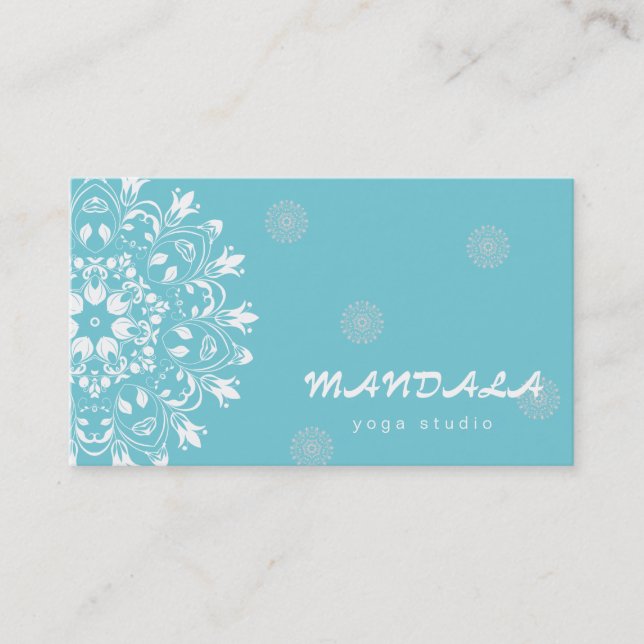 TARJETA DE VISITA INSTRUCTOR DE YOGA PERSONALIZADO DE MANDALA LOGO (Anverso)