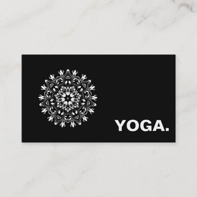 TARJETA DE VISITA INSTRUCTOR DE YOGA PERSONALIZADO DE MANDALA LOGO (Anverso)