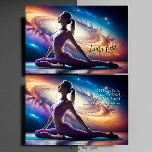 Tarjeta De Visita Instructor de Yoga Pilates Cosmos Galaxia