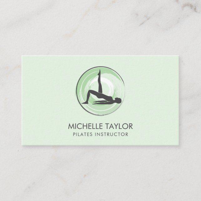 Tarjeta De Visita Instructor de yoga Pilates Fitness Autobús moderno (Anverso)