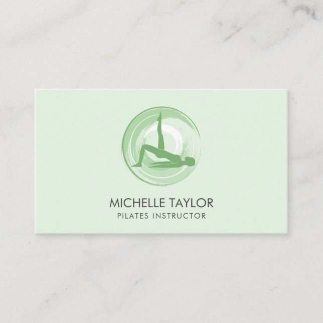 Tarjeta De Visita Instructor de yoga Pilates Fitness Autobús moderno (Anverso)