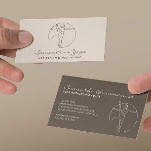 Tarjeta De Visita Instructor de Yoga Pilates Meditación en Ivory Gym