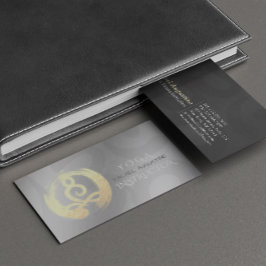 Tarjeta De Visita Instructor de Yoga Plata Meditación de Oro Pose ZE