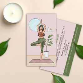 Tarjeta De Visita Instructor de Yoga Postura del Árbol Equilibrio En
