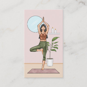 Tarjeta De Visita Instructor de Yoga Postura del Árbol Equilibrio En