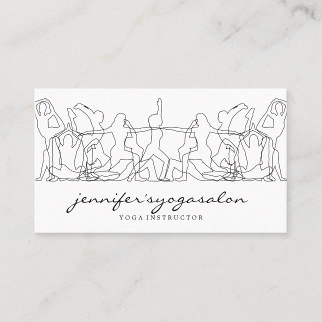 Tarjeta De Visita Instructor de yoga practica posturas de gimnasia a (Anverso)