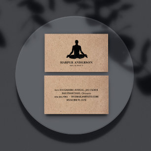 Tarjeta De Visita Instructor de Yoga Rústico Kraft
