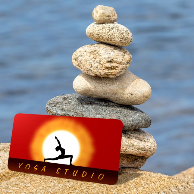 Tarjeta De Visita Instructor de Yoga Sunrise Pose Standard Biz Cards (Subido por el creador)
