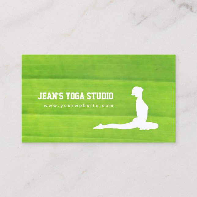 Tarjeta De Visita Instructor de Yoga Wellness Spa Naturaleza Verde (Anverso)