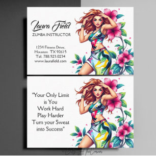 Tarjeta De Visita Instructor de Zumba / Entrenador Personal Flor Ros