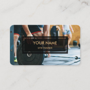 Tarjeta De Visita Instructor del gimnasio (foto elegante cubierta)