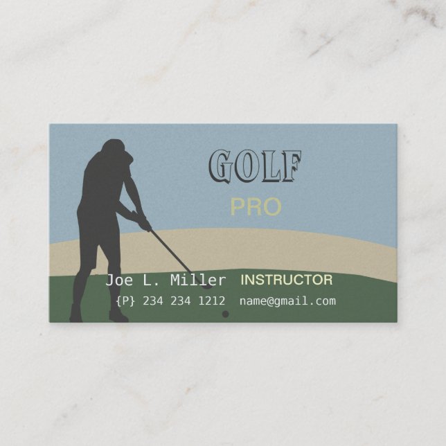 Tarjeta De Visita Instructor del golf del golfista del deporte del (Anverso)
