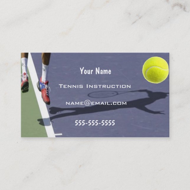 Tarjeta De Visita Instructor del tenis (Anverso)