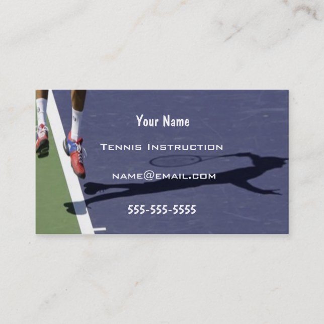 Tarjeta De Visita Instructor del tenis (Anverso)
