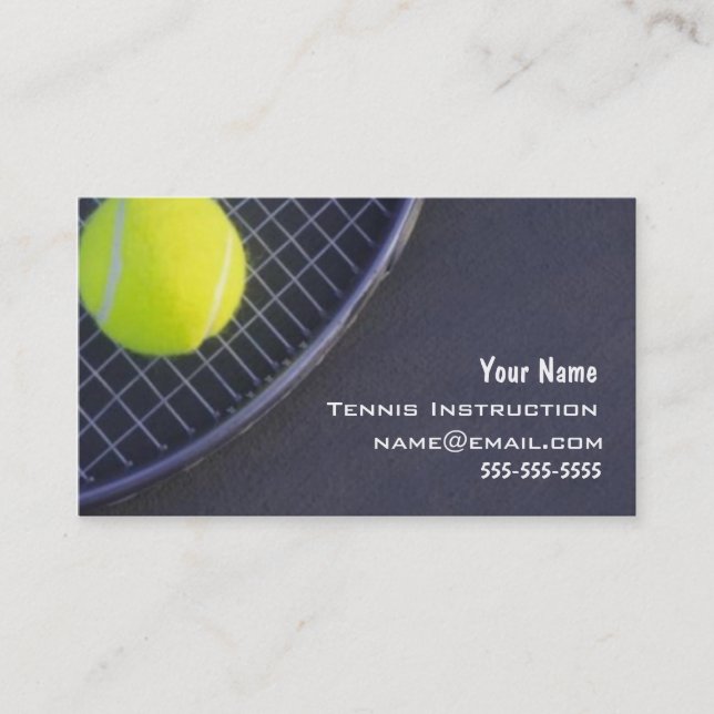 Tarjeta De Visita Instructor del tenis (Anverso)