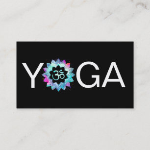 Tarjeta De Visita ~* Instructor docente de Yoga Lotus Mandala Aum Om