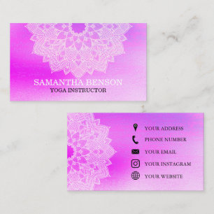 Tarjeta De Visita Instructor elegante de la yoga del logotipo de