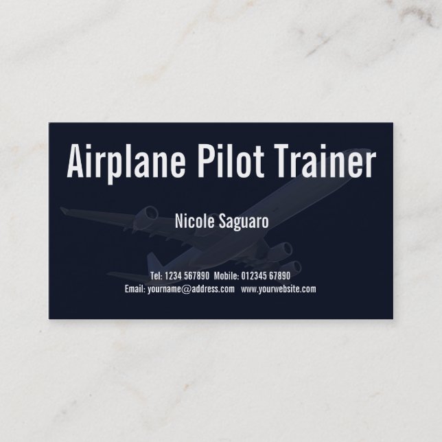 Tarjeta De Visita Instructor experimental del aeroplano (Anverso)