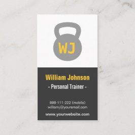 Tarjeta De Visita Instructor gris simple moderno de la aptitud de