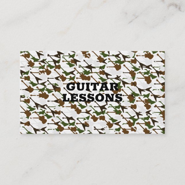 Tarjeta De Visita Instructor Guitarista de Guitarra (Anverso)