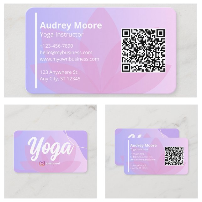 Tarjeta De Visita Instructor holístico de yoga de salud (Holistic Health Yoga Instructor Business Card
)