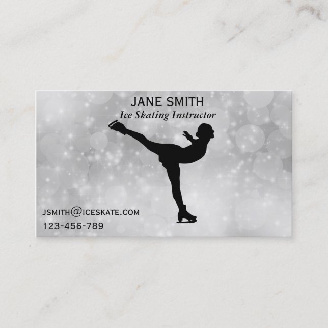 Tarjeta De Visita Instructor independiente del profesor del patinaje (Anverso)