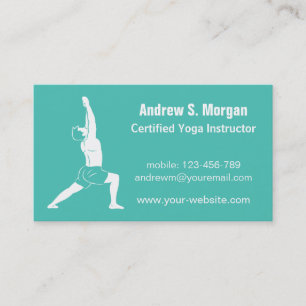 Tarjeta De Visita Instructor Masculino Relajante Yoga Verde