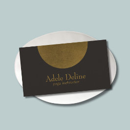 Tarjeta De Visita Instructor minimalista de Yoga Gris Oscuro de Cobr